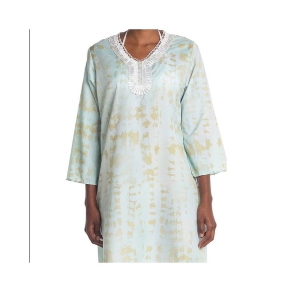 NEW Tie Dye Shift Dress LULLA COLLECTION BY BINDYA Mint Green - Picture 1 of 4